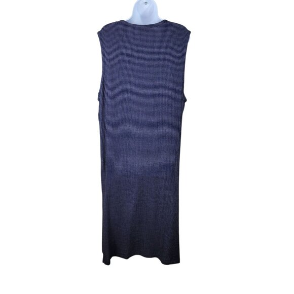 Vintage Vest Top Size Large Gingham Plaid Tunic long Blue Lagenlook Art To Wear - Picture 6 of 7